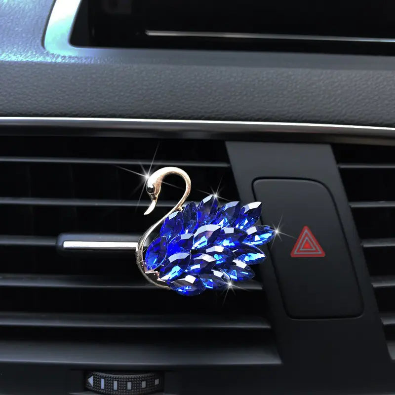 Exquisite Rhinestone Swan Car Air Freshener Clip