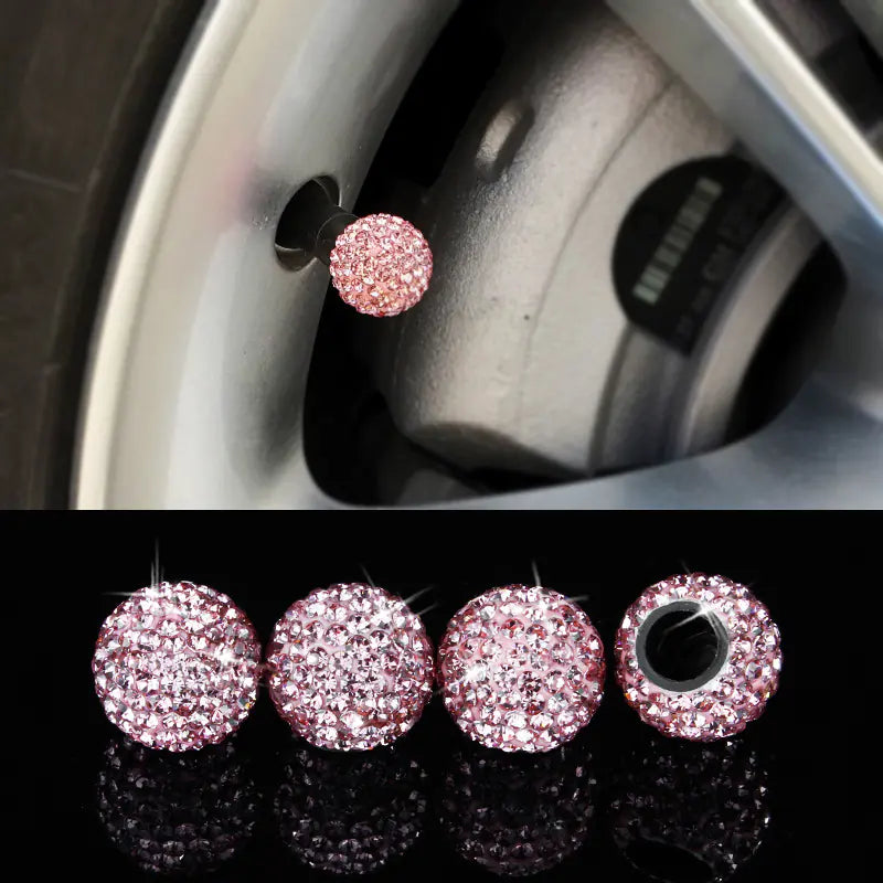 Diamond Crystal Tire Valve Caps - Car Accessories