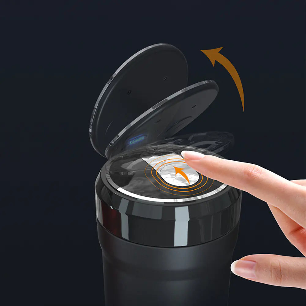 Portacenere LED con Coperchio Pop-Up