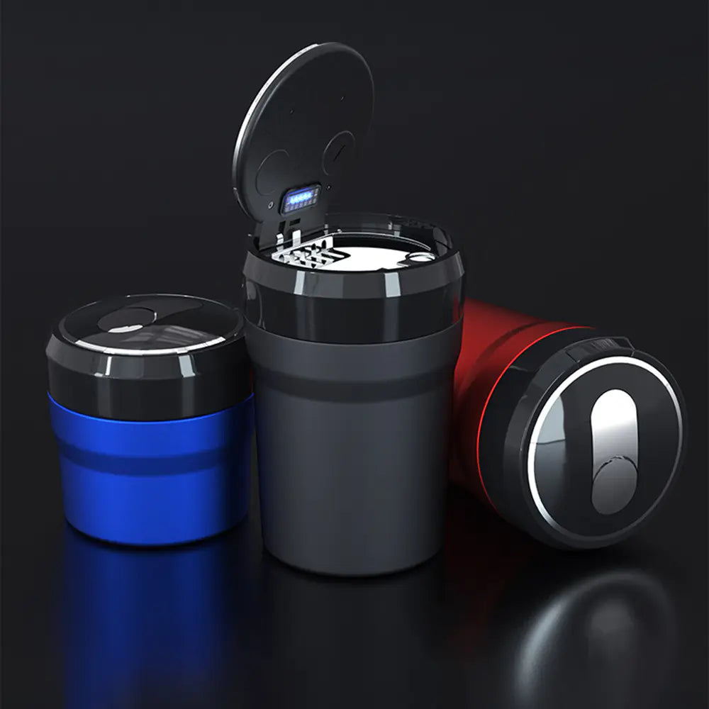 Portacenere LED con Coperchio Pop-Up